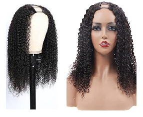 U Part Wig Curly Virgin Hair